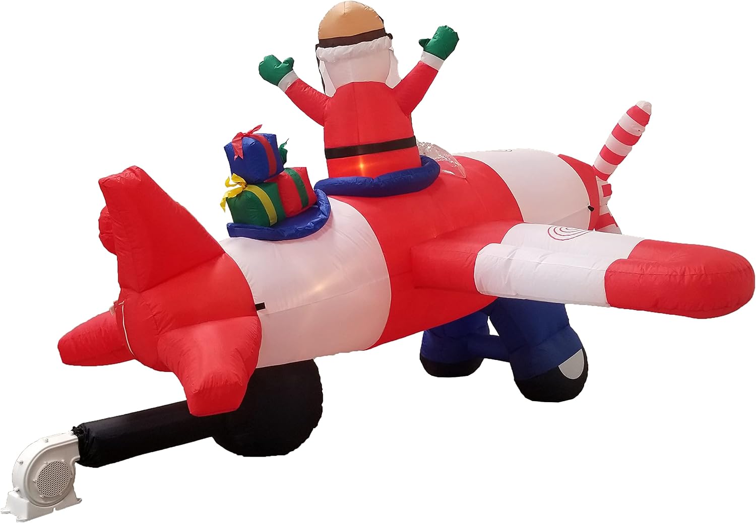 8 FT Animated Christmas Inflatable Santa Claus Flying Airplane | Outdoor Yard Blow Up Decoration, Bright LED Lights, Built-in Blower