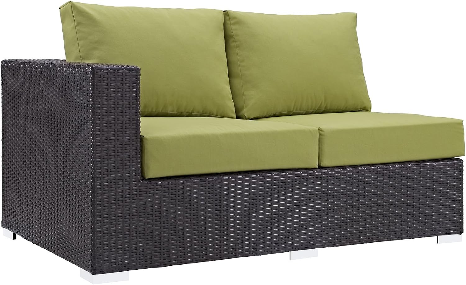 Modway Convene Wicker Rattan Outdoor Patio Loveseat in Espresso White