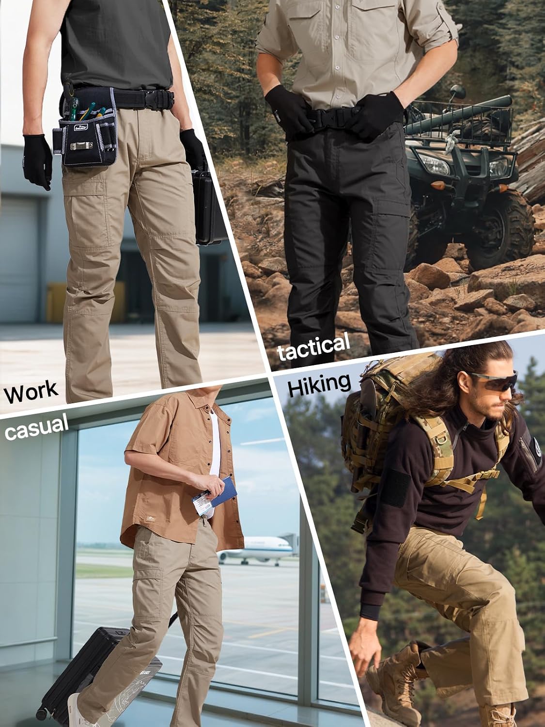 FREE SOLDIER Mens Cargo Work Tactical Pants Ripstop