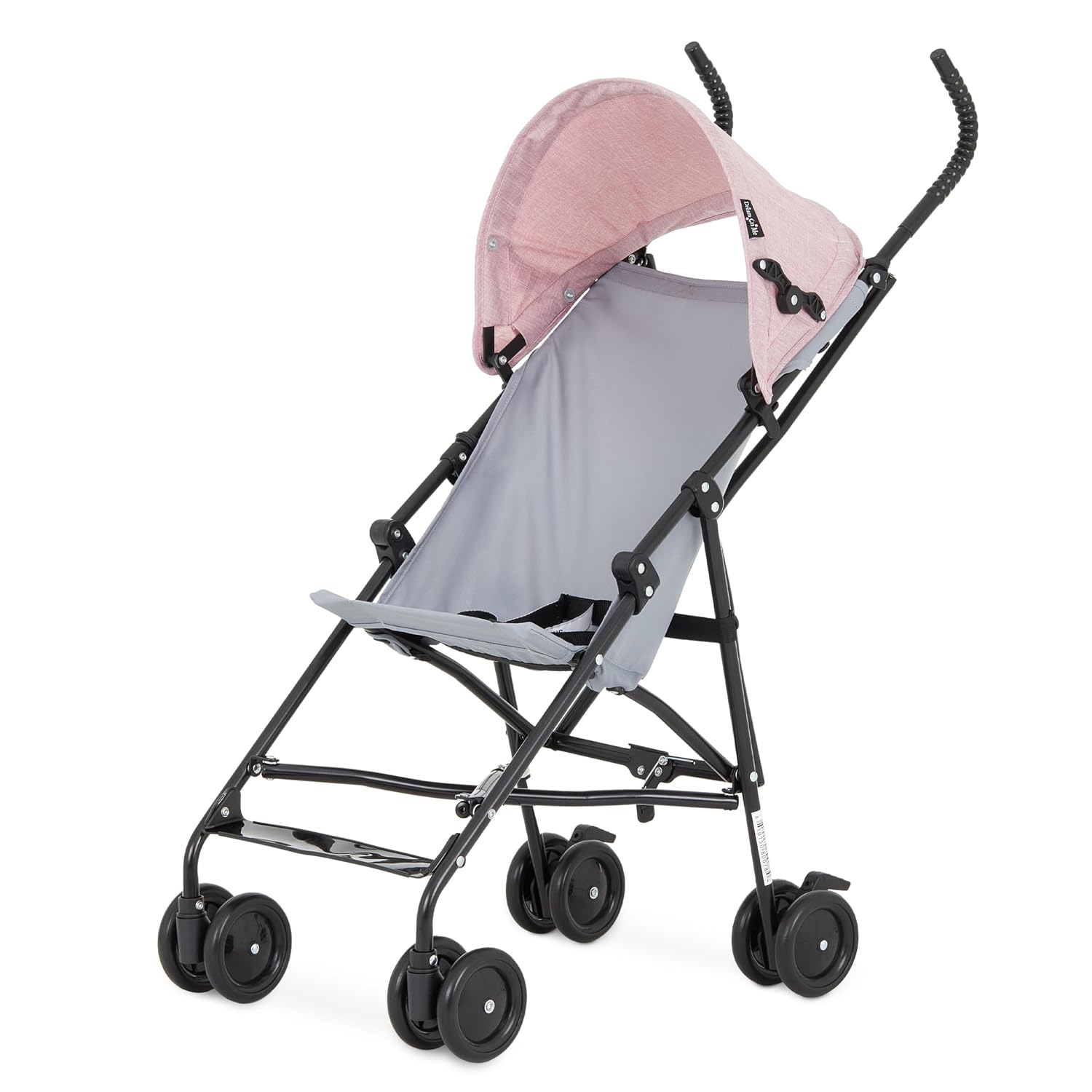 Dream On Me Aero Travel Umbrella Stroller, 1-Hand Fold, Lightweight, Black | 3 Point Safety Harness, Dual Brakes, Adjustable Removable Canopy, Sturdy Steel Frame, Compact, For Toddlers 6-36 months