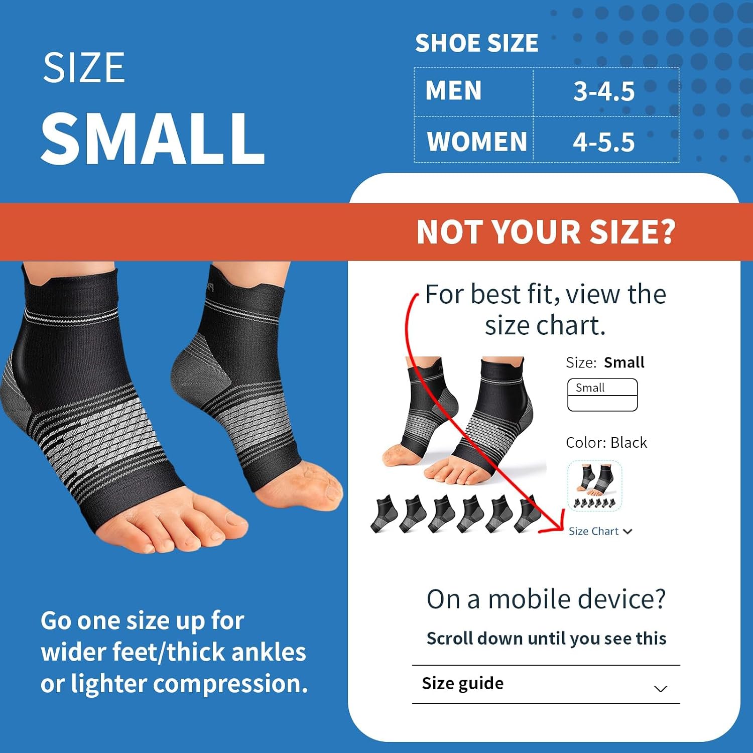 PAPLUS 6 Pairs Plantar Fasciitis Socks, Compression Socks with Arch Support