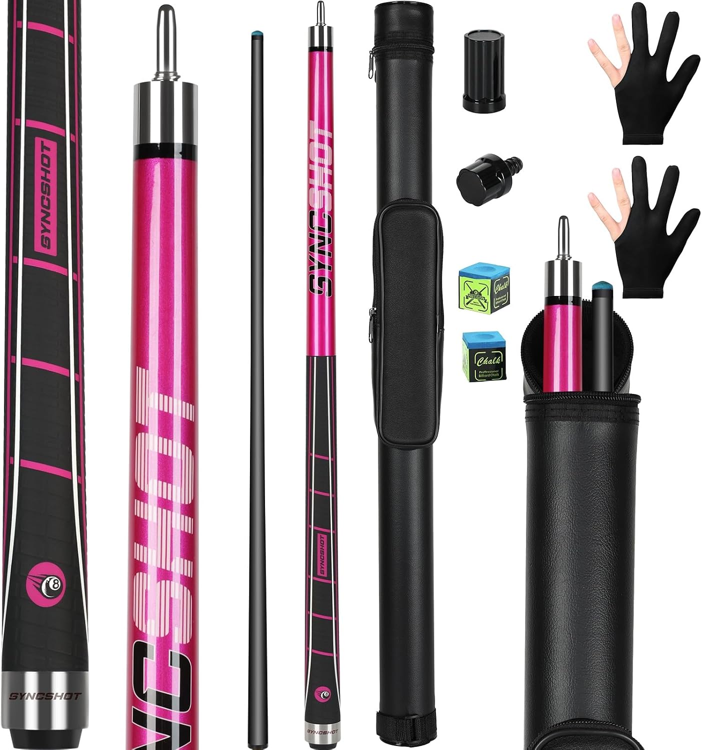 Carbon Fiber Pool Cue Stick 58" Professional Pool Sticks for Adults Full Carbon Technology Tacos De Billiar Low Deflection Billiard Pool Table Cues 3 Colors Available