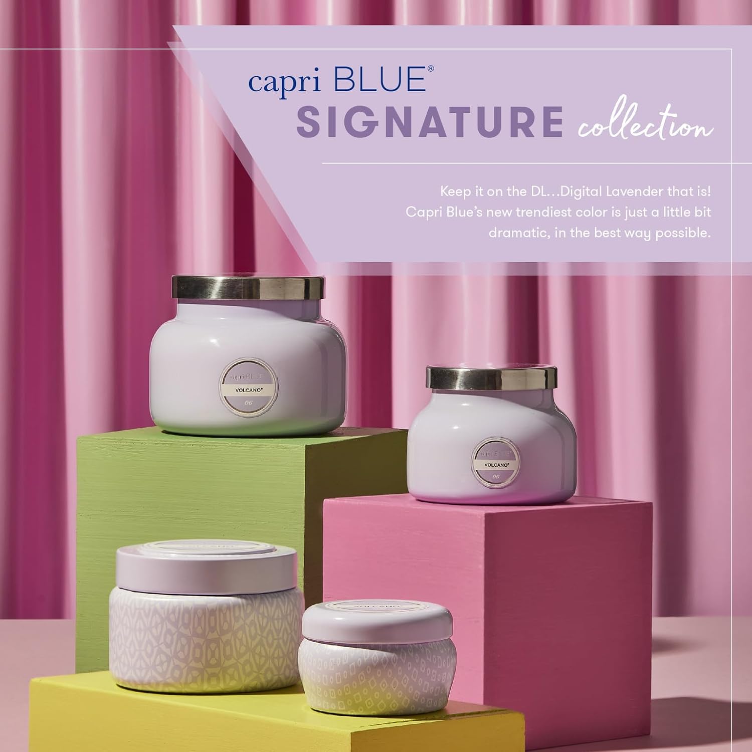 Capri Blue Volcano Scented Candles - Luxury Glass Jar Candles for Home Scented with Tropical Fruit & Sugared Citrus - Soy Wax Blend - Blue Color (19 oz)