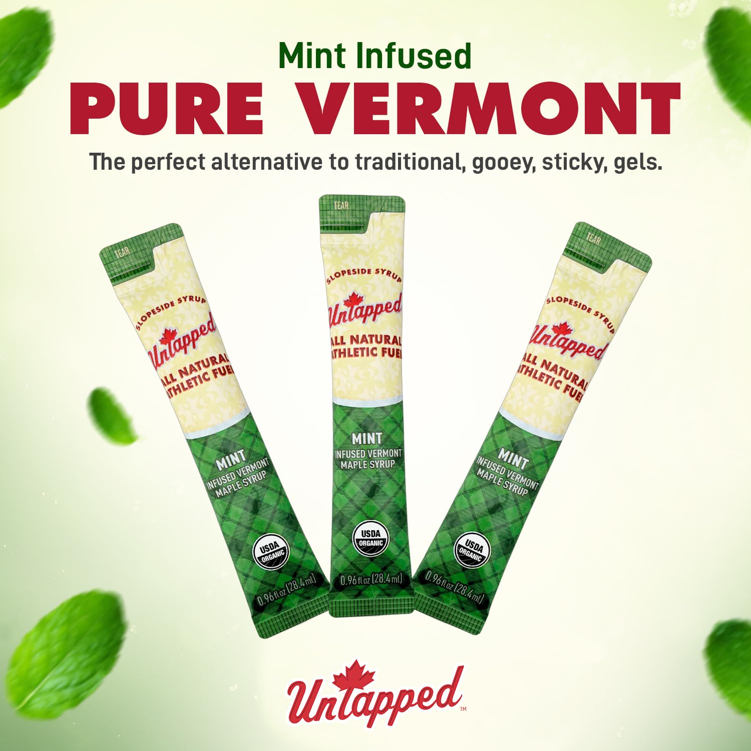 UnTapped Vermont Maple Syrup Packets for Athletes, Box of 20-0.96 Fl Oz | Organic Pure Maple Syrup for Natural Endurance Energy | Fuel to Keep You Running Longer