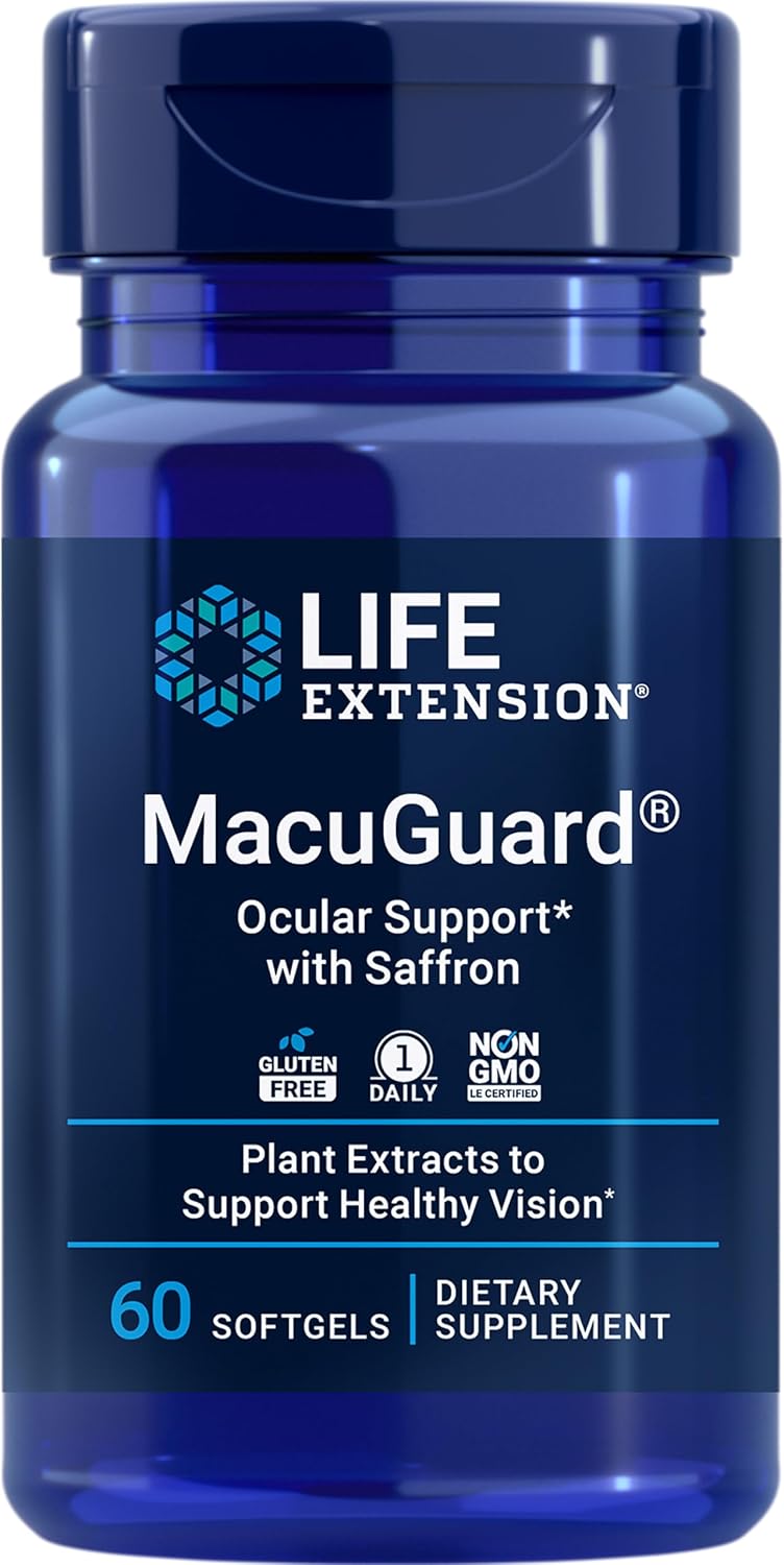 Life Extension MacuGuard Ocular Support with Saffron – Eye Health Supplement for Healthy Vision – with Lutein, Meso-zeaxanthin, zeaxanthin