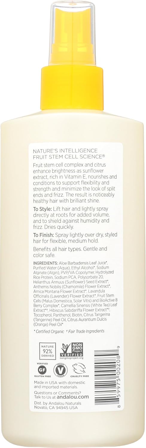Andalou Naturals Medium Hold Hair Spray Sunflower and Citrus - 8.2 fl oz