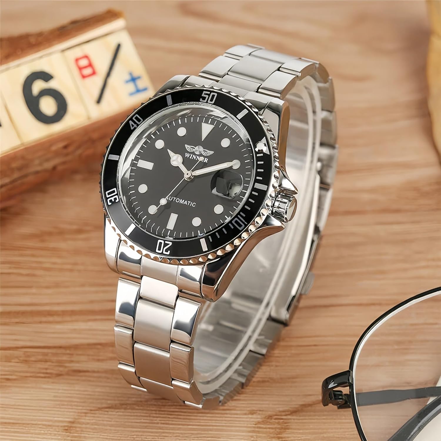 MASTOP Mens Automatic Mechanical Watches Stainless Steel Waterproof Luxury Watch for Men Reloj Automático para Hombre