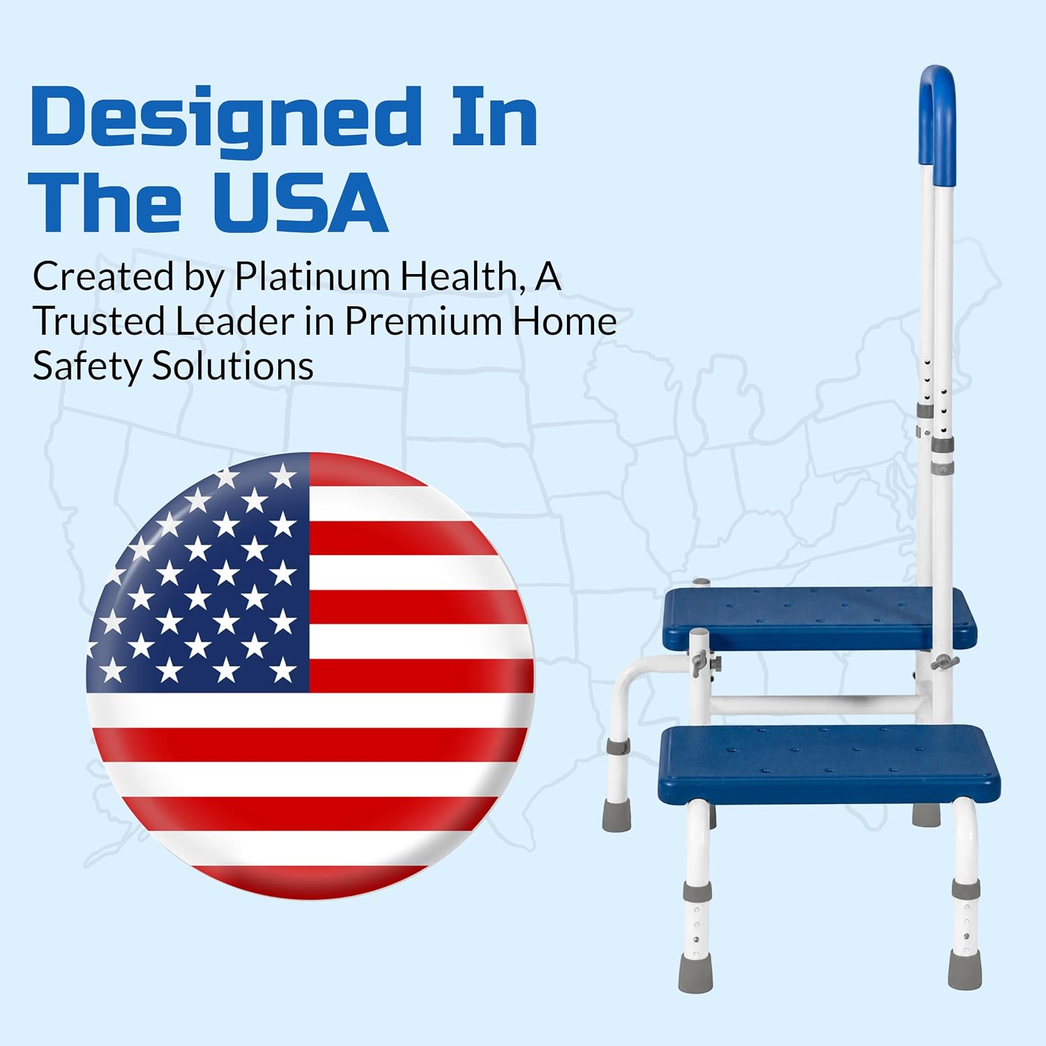 Step Stool with Handle for Elderly, Bed Step Stools for Seniors WithHandles