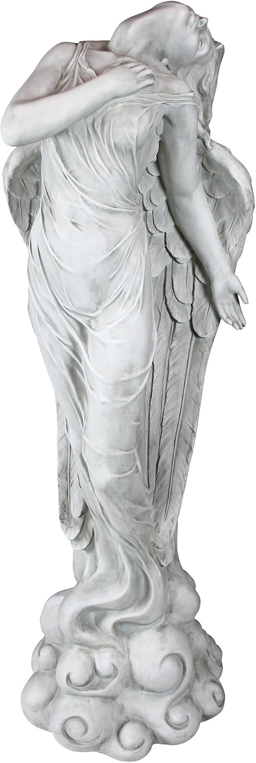 Design Toscano Remembrance and Redemption Angel Religious Indoor/Outdoor Garden Statue, From Base to Top of the Wings Nearly 3 feet tall! Tall, Cast Stone Resin, Antique Stone Finish