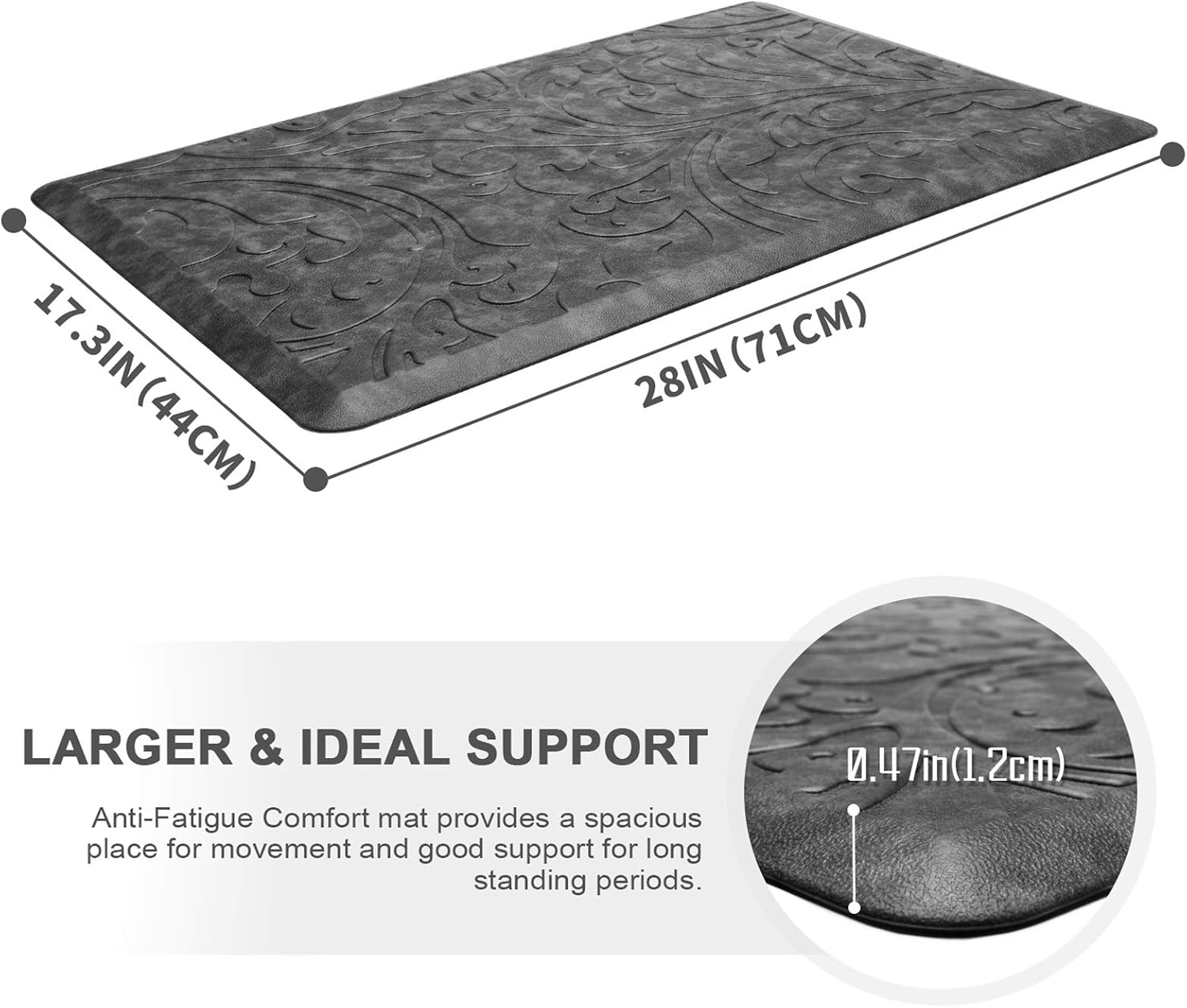 Kitchen Mat Cushioned Anti-Fatigue Comfort Standing Mat Rug for Home,Office