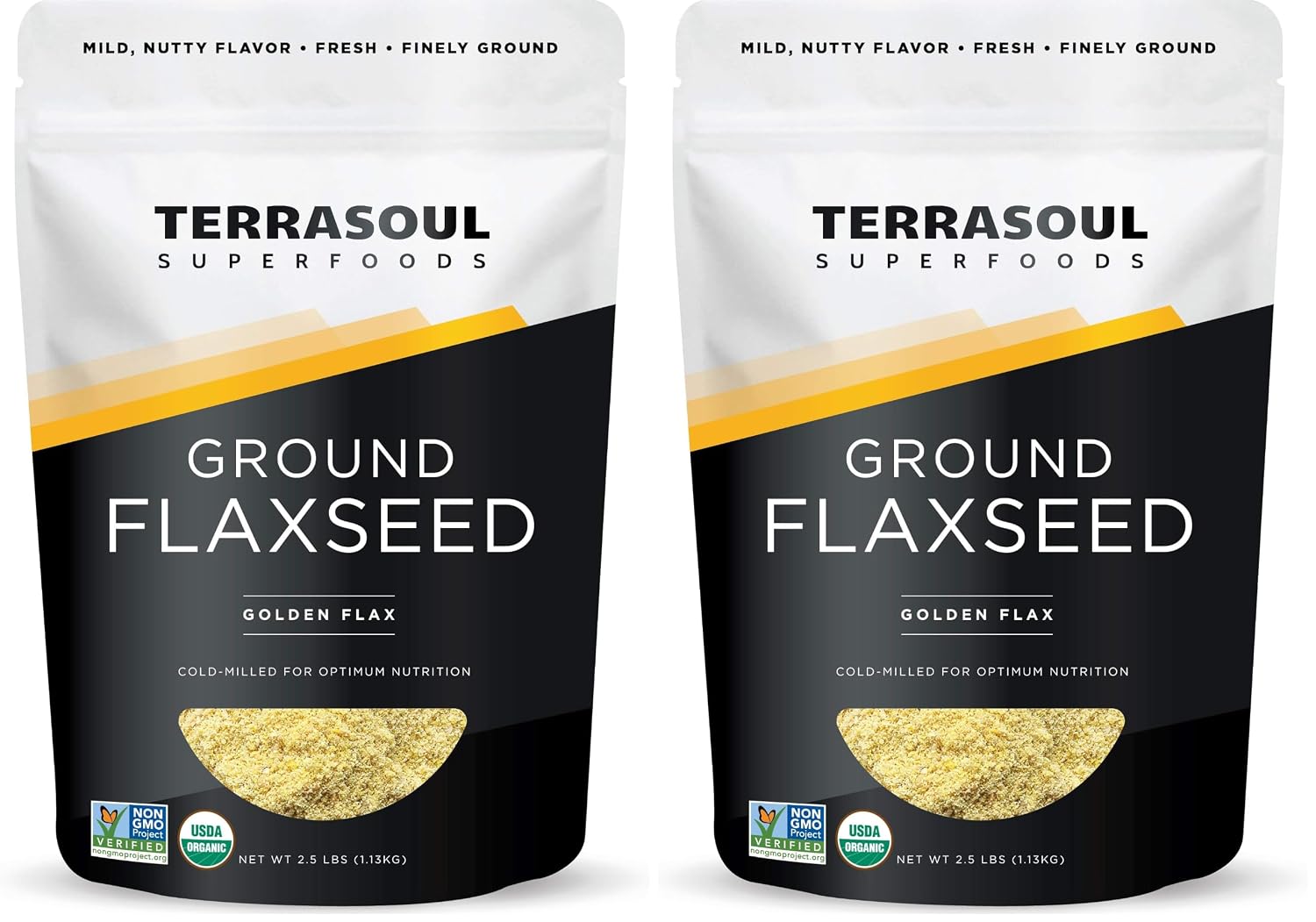 Terrasoul Superfoods Organic Ground Flax Seeds, 2.5 Pound - Finely Ground | Smooth Texture | Golden Flax