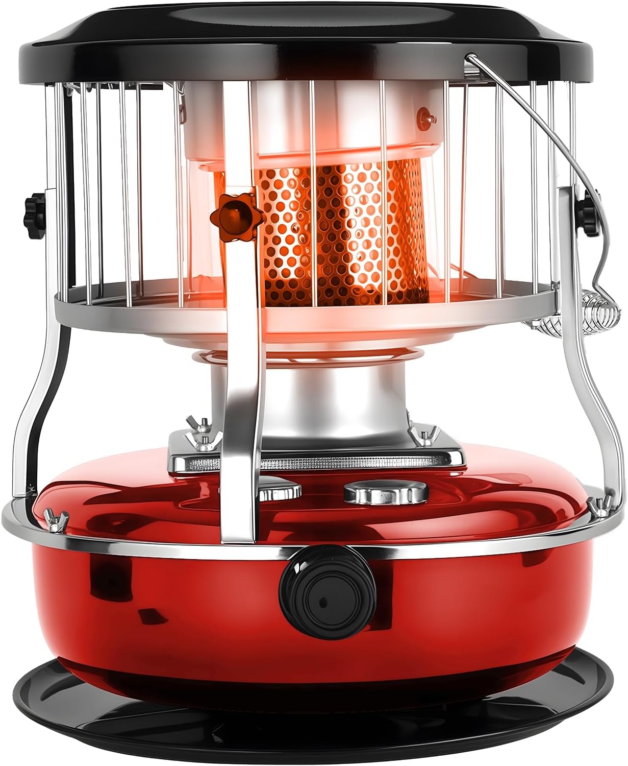 9000 BTU Portable Kerosene Heater - Indoor Safe & Outdoor Use for Camping, Emergency Heat, Cooking | No Electricity Needed | Black Army Green