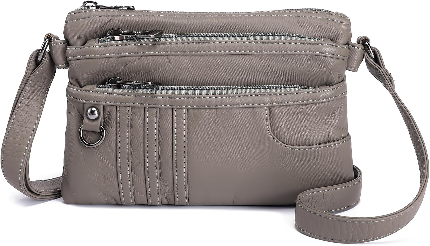 MINICAT Multi Pocket Small Crossbody Purses for Women Everyday Shoulder Bag | Lightweight Organizer, Cross body Bag with Multiple Zipper Pockets, Vegan Leather, Phone Purse for Travel Casual Daily