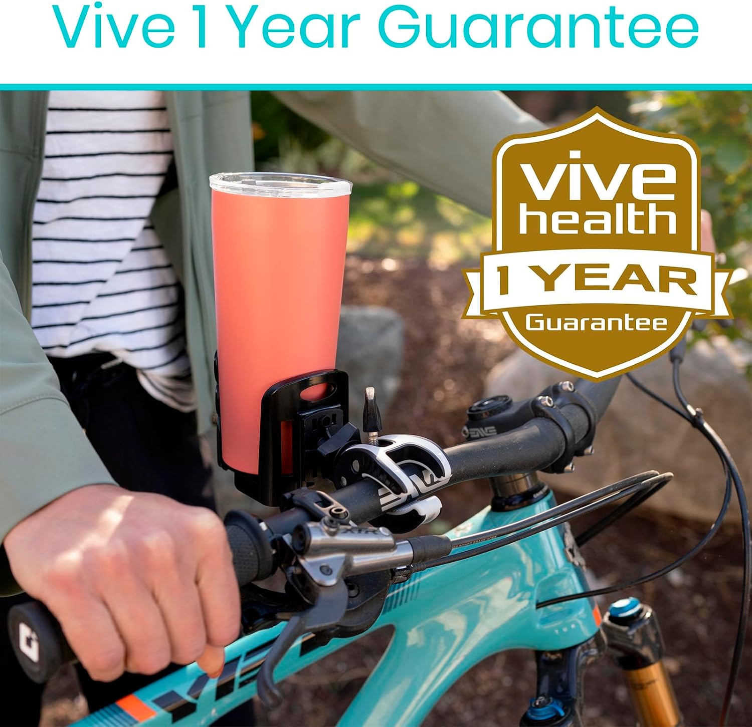 Vive Cup Holder for Walker, Wheelchair, Accessories, Stroller, Adults | Universal Clip-On Cup Holder for Bikes, Boats, Kayaks, Motorcycles