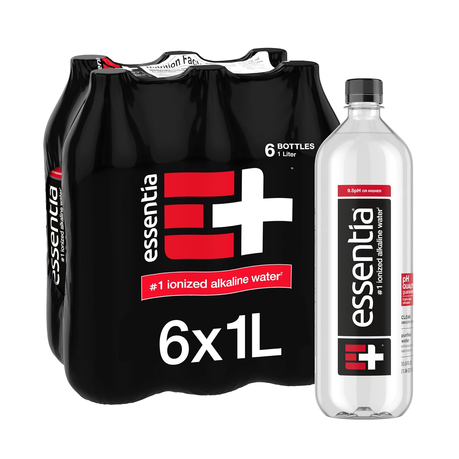 Essentia Water LLC, Ionized Alkaline Bottled Water; 99.9% Pure, Infused with Electrolytes, 9.5 pH or Higher a Clean, Smooth Taste, 20 Fl Oz (Pack of 24)