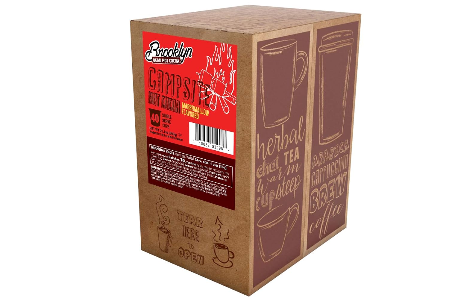 Brooklyn Beans Milk Chocolate Hot Cocoa Pods, Compatible with 2.0 K-Cup Brewers, 40 Count