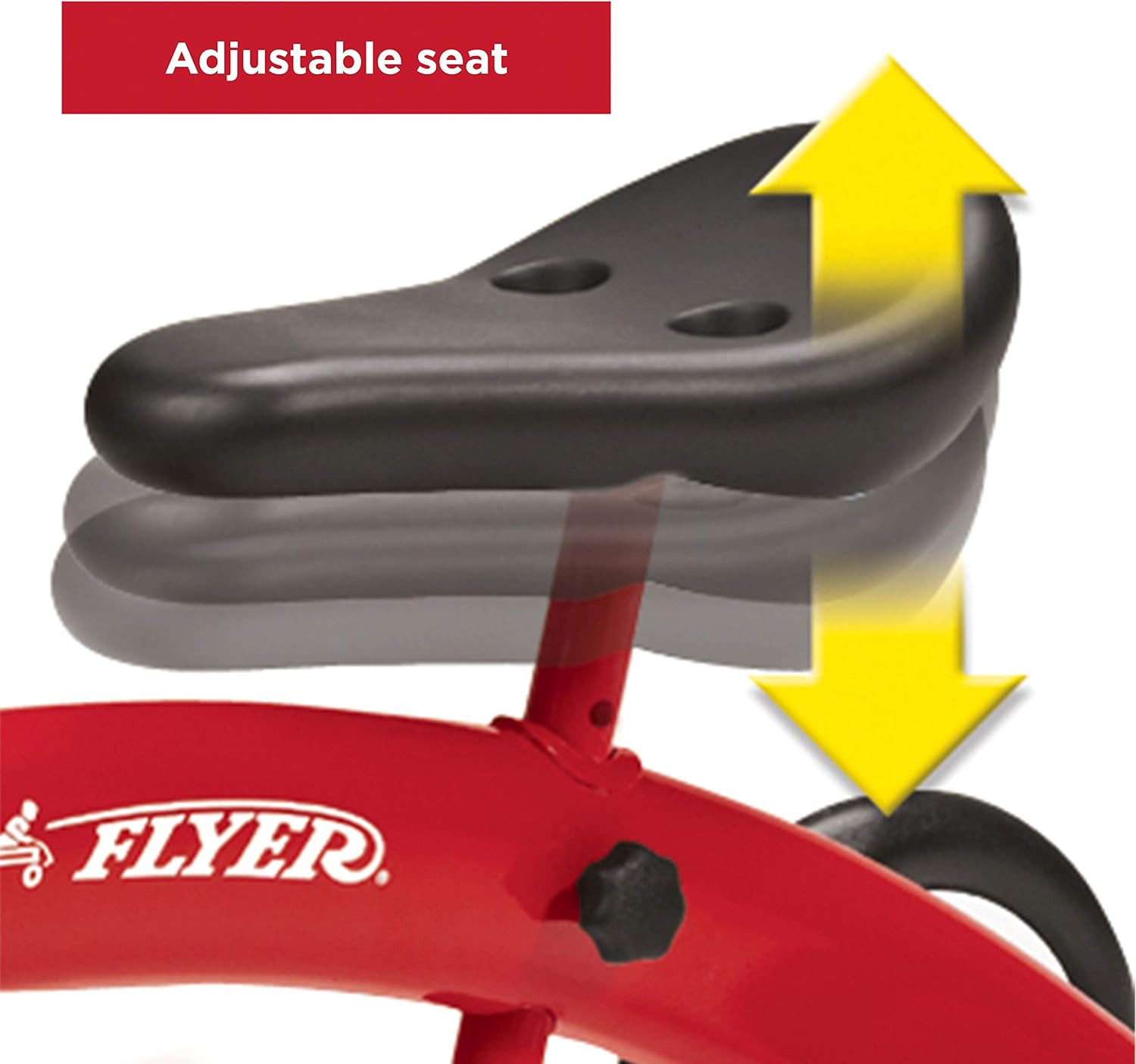 Radio Flyer Scoot About Ride On, Toddler Ride On Toys, for Toddlers 1-3 | Adjustable Seat, Stable Wide-Set Front Wheels, Clear Kick Path