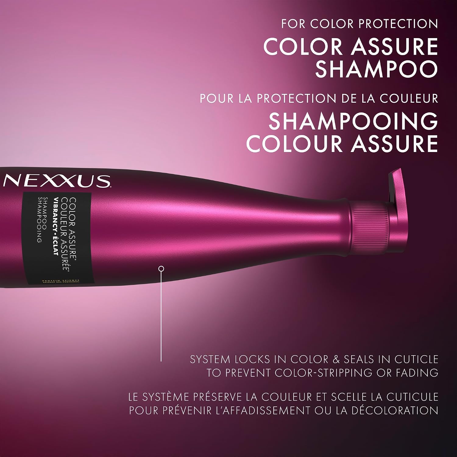 Nexxus Color Assure Shampoo for Vibrancy for Color Treated Hair Powered by Chromabond Sealer with Citric Acid 33.8