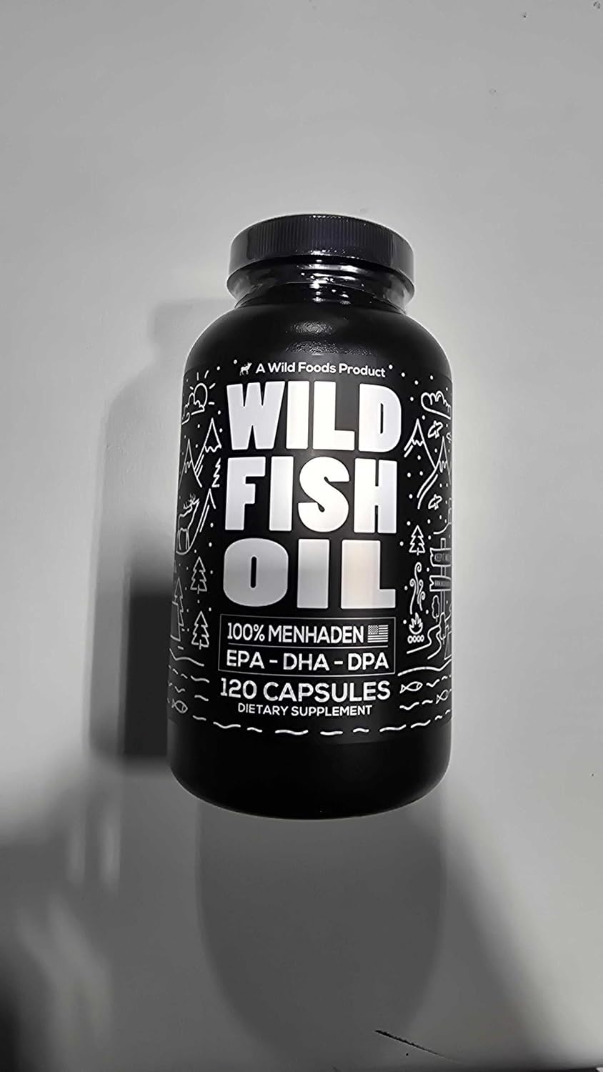 Wild Foods Fish Oil Omega 3 Supplements, 1600mg EPA DHA DPA, 60 Capsules | Burpless, Odorless, Non-GMO, Gluten Free, Supports Brain, Heart & Joint Health, 30 Servings, 1 Pack, Worldwide Sourced