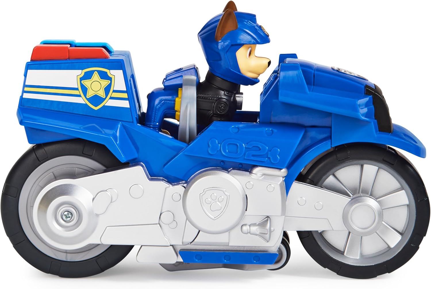 PAW Patrol, Moto Pups Wildcat’s Deluxe Pull Back Motorcycle Vehicle with Wheelie Feature and Toy Figure