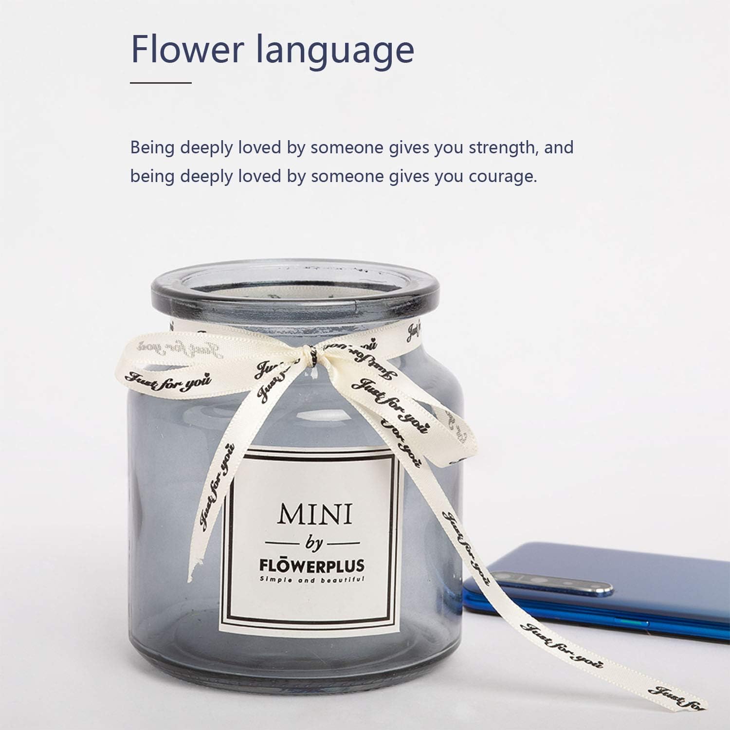 MOOMASS Artificial Peony and Glass vase, Ins Style Artificial Flower Glass Bottle Set, Suitable for Living Room, Dining Table, Office, Wedding
