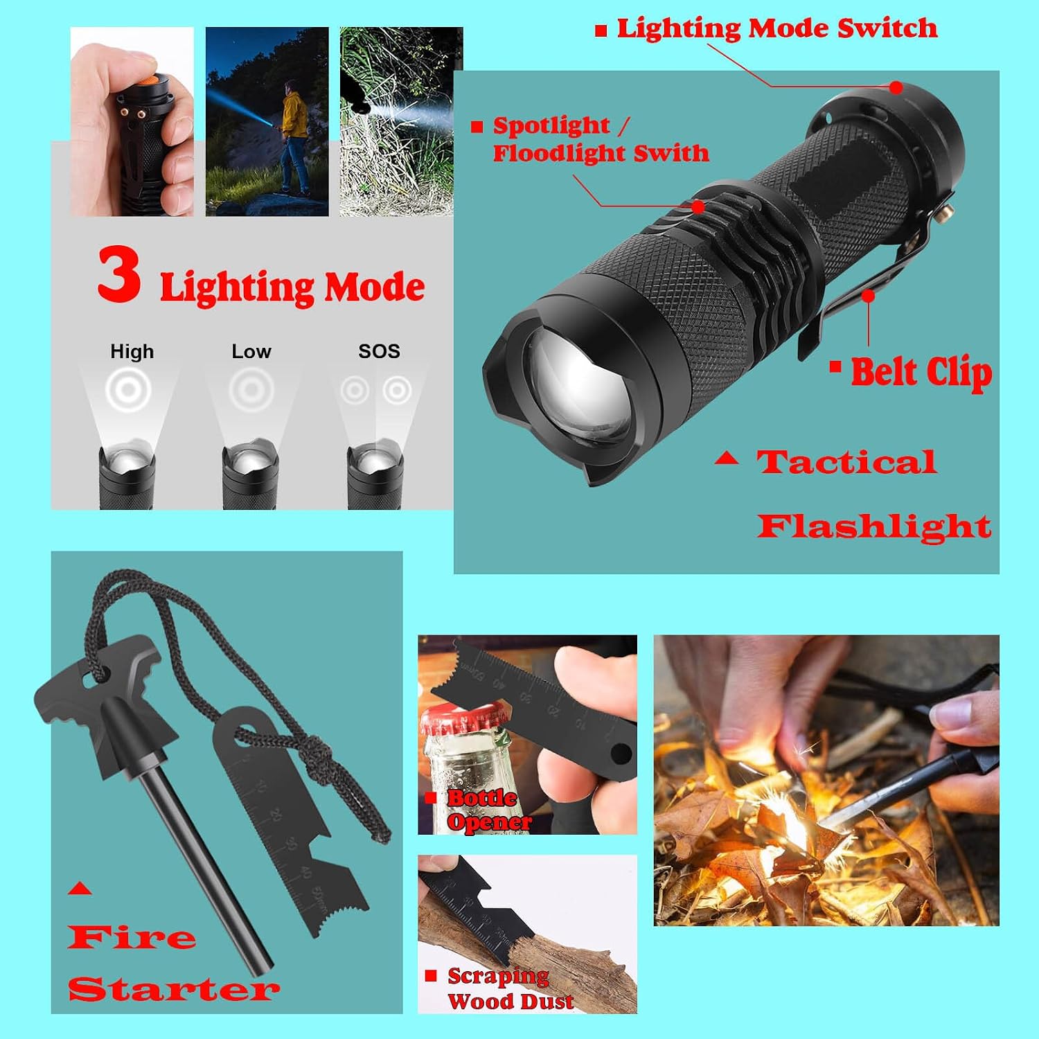 13-in-1 Emergency Survival Kit - Gift for Men, Him