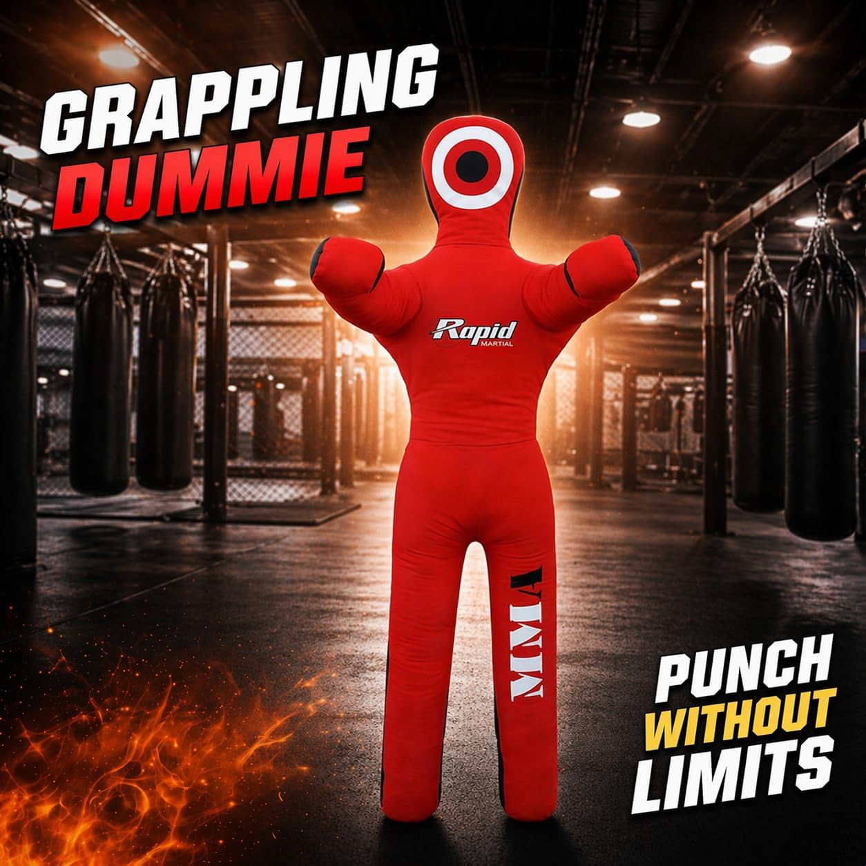 BJJ Wrestling Dummy Punching Bag Submission MMA Brazilian Jiu Jitsu Judo Karate Throwing Boxing Dummy, Dummies 6ft UNFILLED