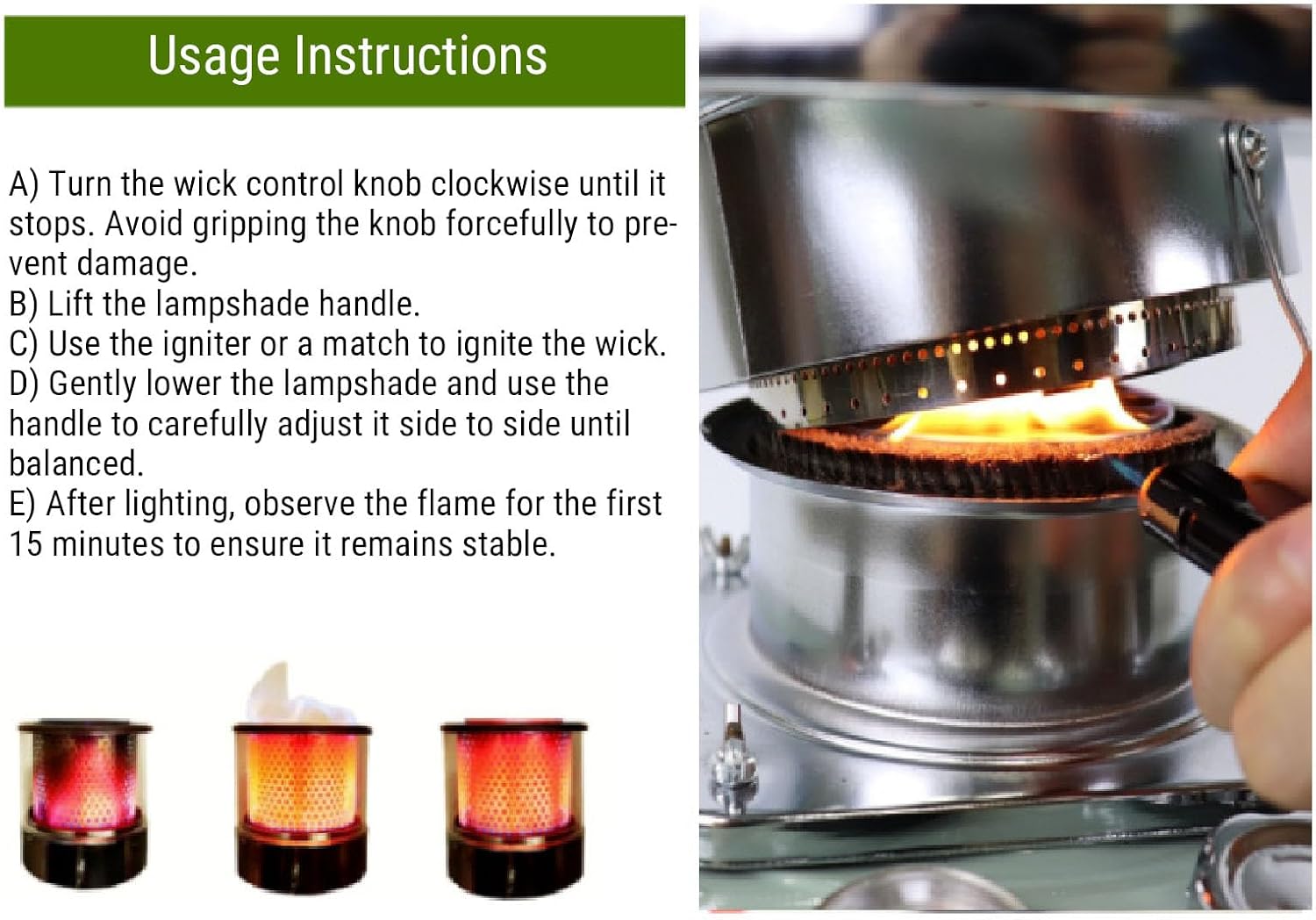 Portable Kerosene Heater, 2.6KW Radiant Space Heater Adjustable Height Non Electric Oil Heating with 5.2L Tank Funnel