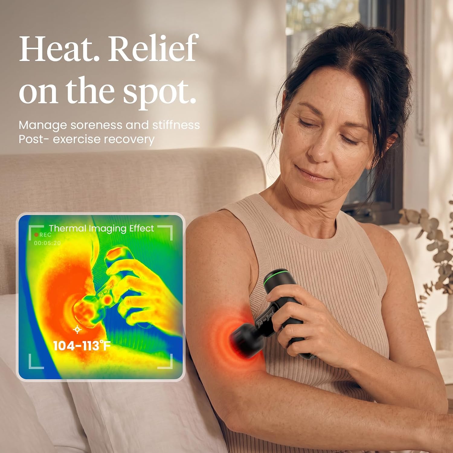 BOB AND BRAD Q2 Mini Massage Gun, Pocket-Sized Deep Tissue Massager Gun, Portable Percussion Muscle Massager Gun