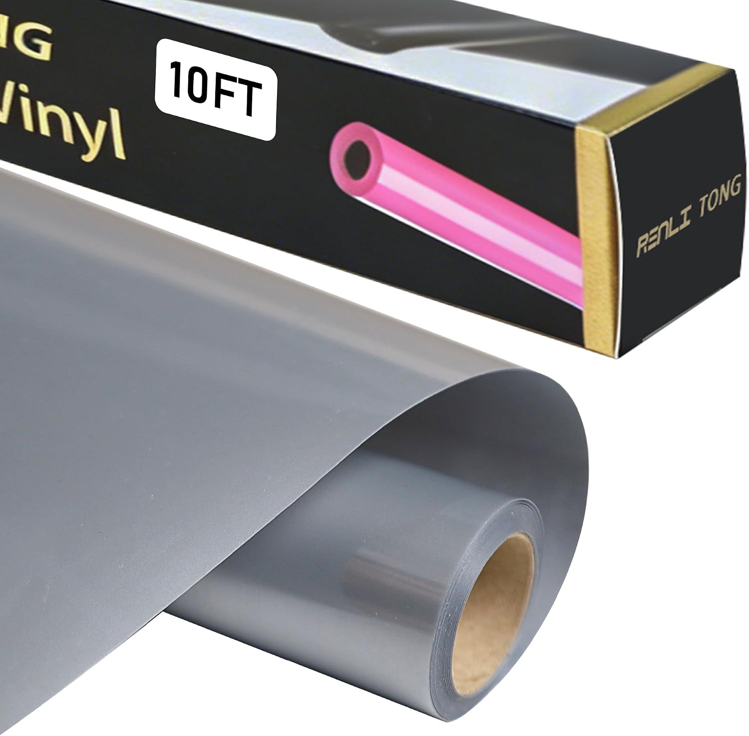 RENLITONG Heat Transfer Vinyl,12 Inch by 10ft White Iron on Vinyl