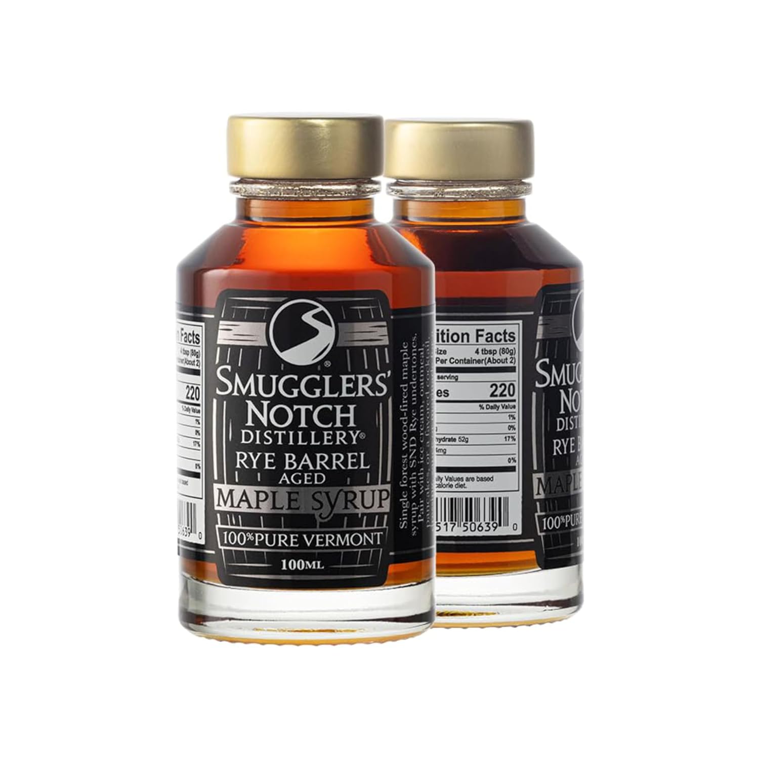 Smugglers’ Notch Maple Works – Bourbon Barrel Aged – 100% Pure Vermont Maple Syrup – Natural Sweetener & Gluten Free – Rich Taste – Waffles and Pancakes, Cocktails, Marinades, 3.38 Fl Oz. (100 mL)