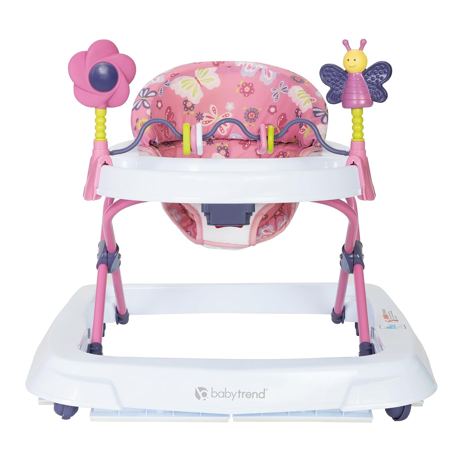 Smart Steps Trend Activity Walker with Removeable Toy Bar, Multi-Directional Front Wheels, Tray, Adjustable Height and Flat Fold Frame for Storage, Ages 6 Months +, Emily Pink