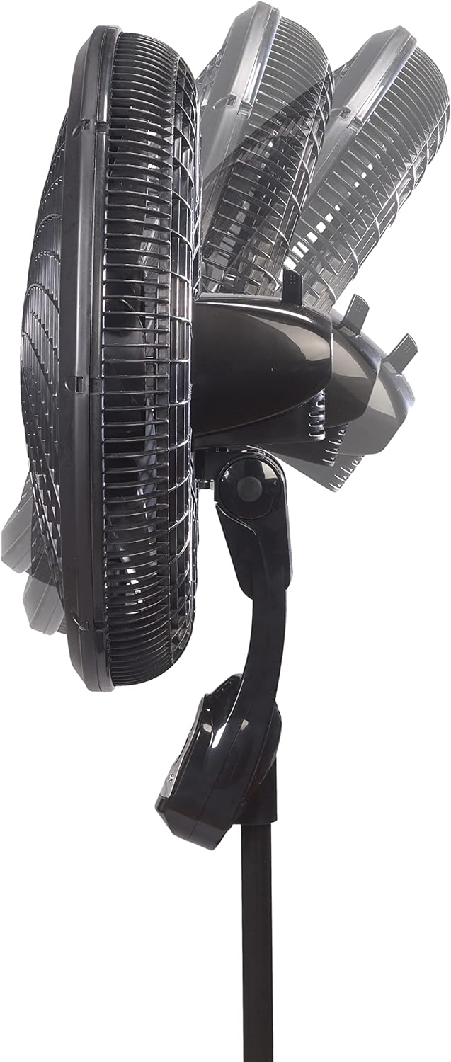 Lasko Cyclone Oscillating Pedestal Fan - Adjustable to 54" - 1843 - Black | Remote Control, Cooling Standing Fan for Bedroom, Living Room