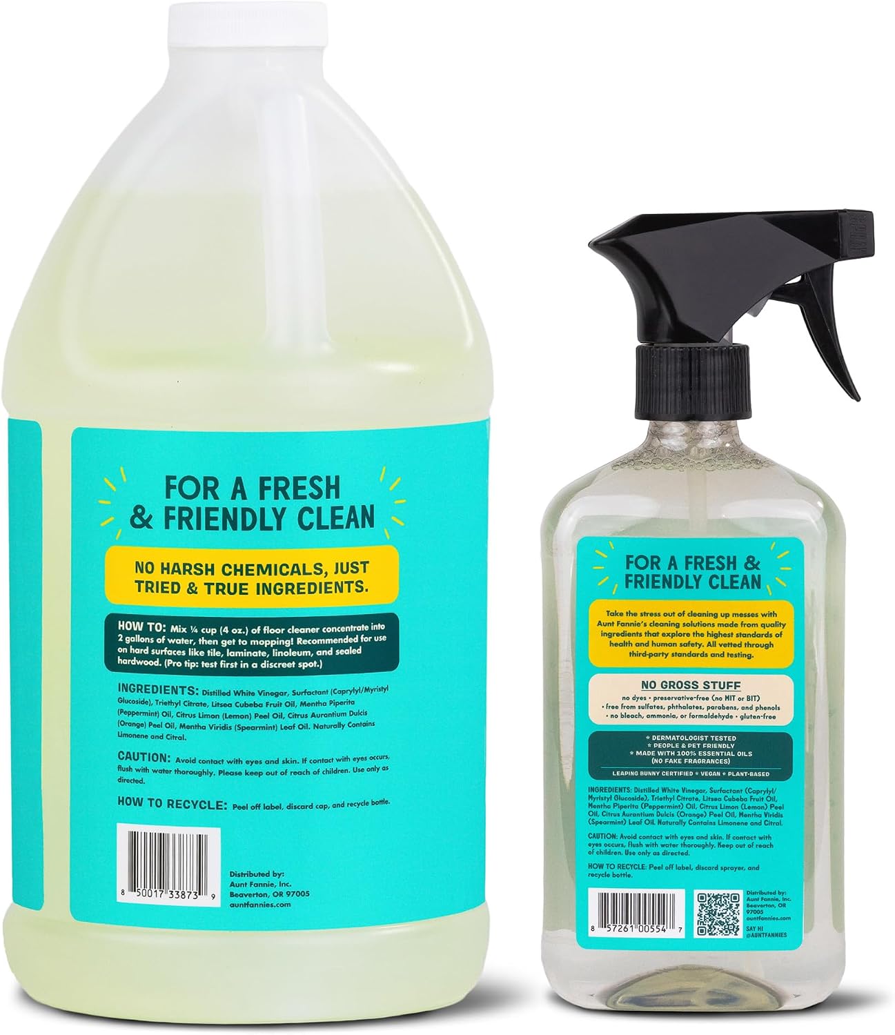 Aunt Fannie's All Purpose Vinegar Cleaner Spray, Lavender, Pack of 1 | Cuts Grease & Grime, No Harsh Residue, Safe for Kitchens Bathrooms Windows Counters & Sealed Areas, Kid and Pet Safe