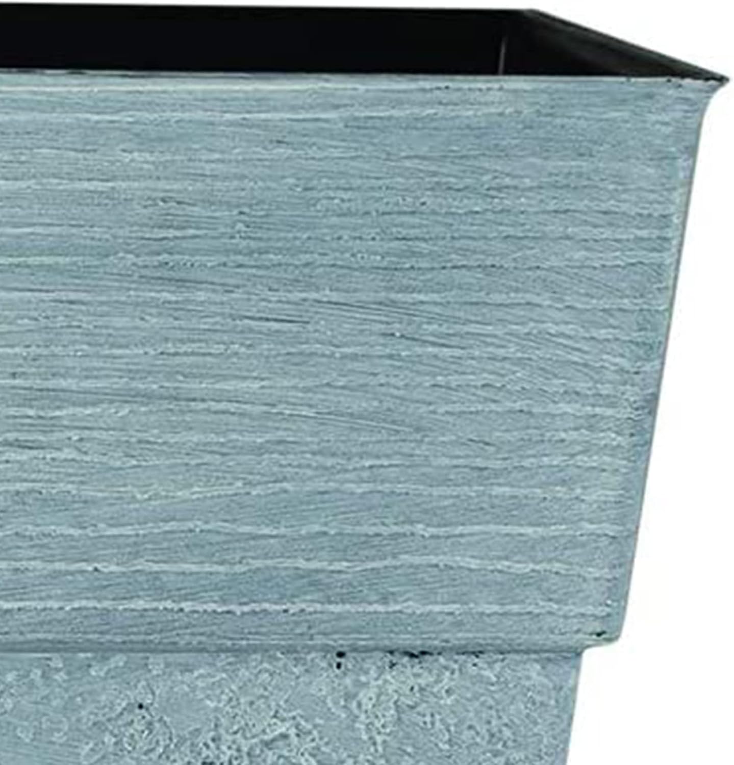The HC Companies 18 Inch Avino Tall Square Planter - Decorative Indoor Outdoor Plant Pot for Front Porch, Deck, Patio and Home, Oxidized Black