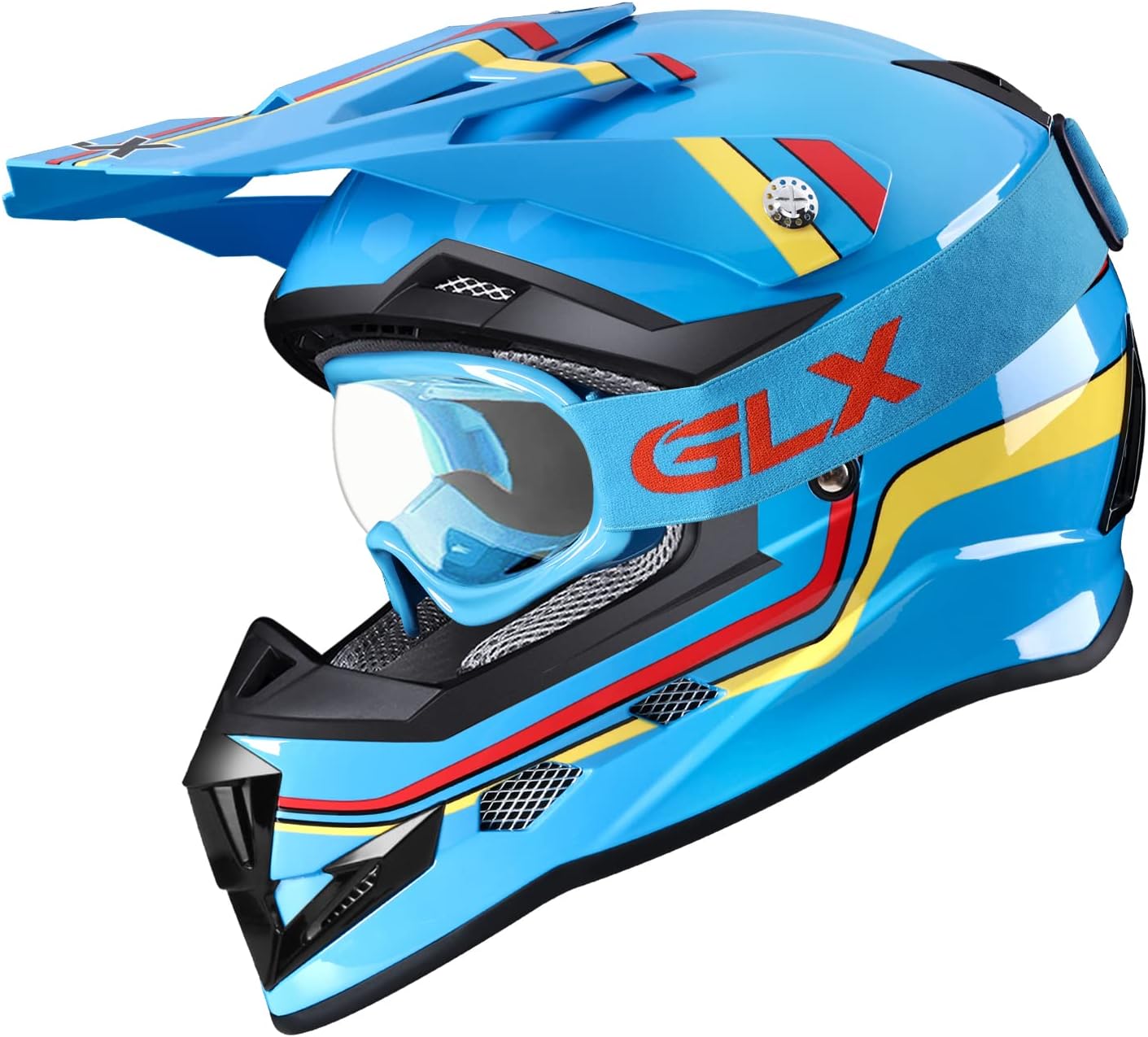 GLX GX623 Youth ATV & Dirt Bike Helmet Combo, DOT | Adult-Level Safety for Kids: Premium, full-grown protection engineered into a comfortable, youth-sized package