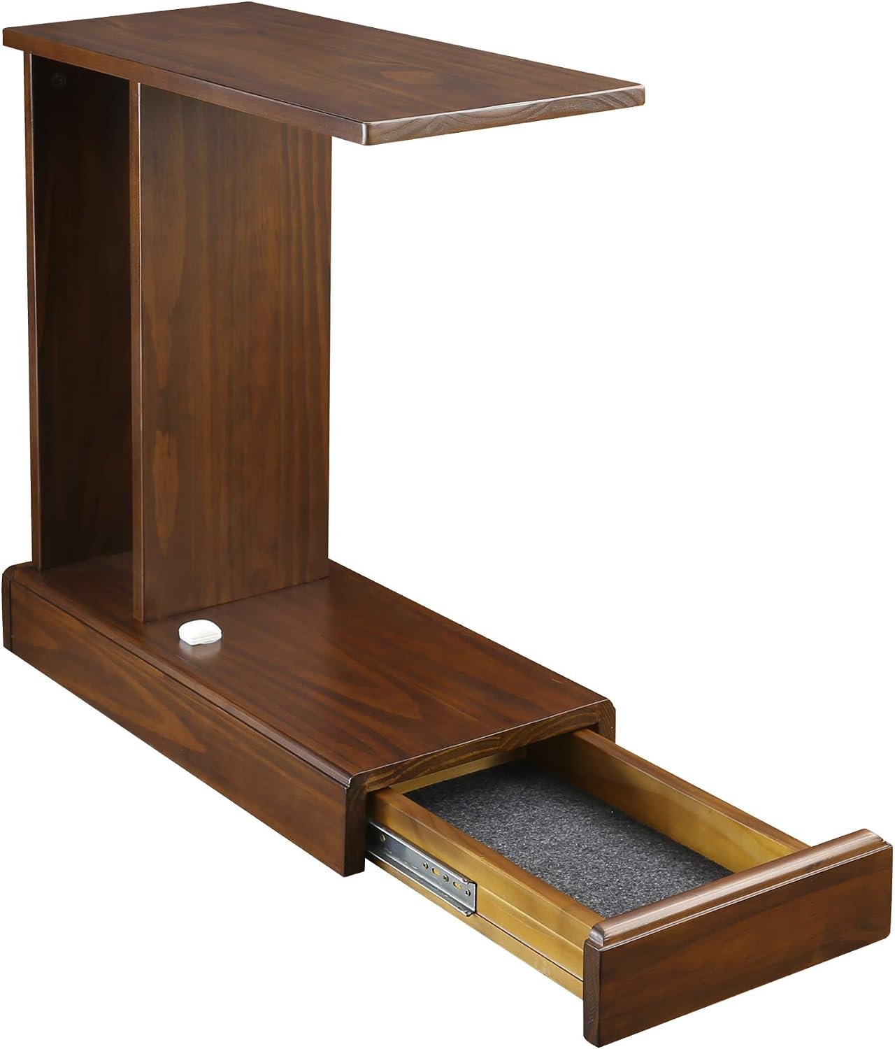 Casual Home Monroe C-Table Drawer, Concealment Furniture, Mocha, 22.75 in x 10 in x 24 in