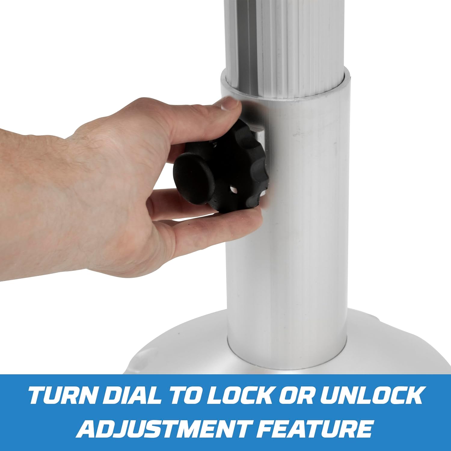 Wise 8WP21-18S Boat Seat Pedestal, Adjustable Height from 12" to 18", with Standard Seat Mount | 2-7/8 in anodized aluminum post, 9 in base