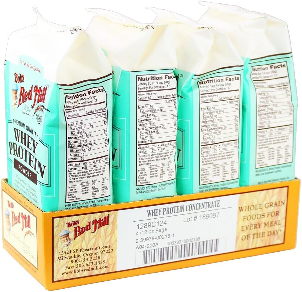 Bob's Red Mill Whey Protein Concentrate, 12-Ounce Bags (Pack of 4)