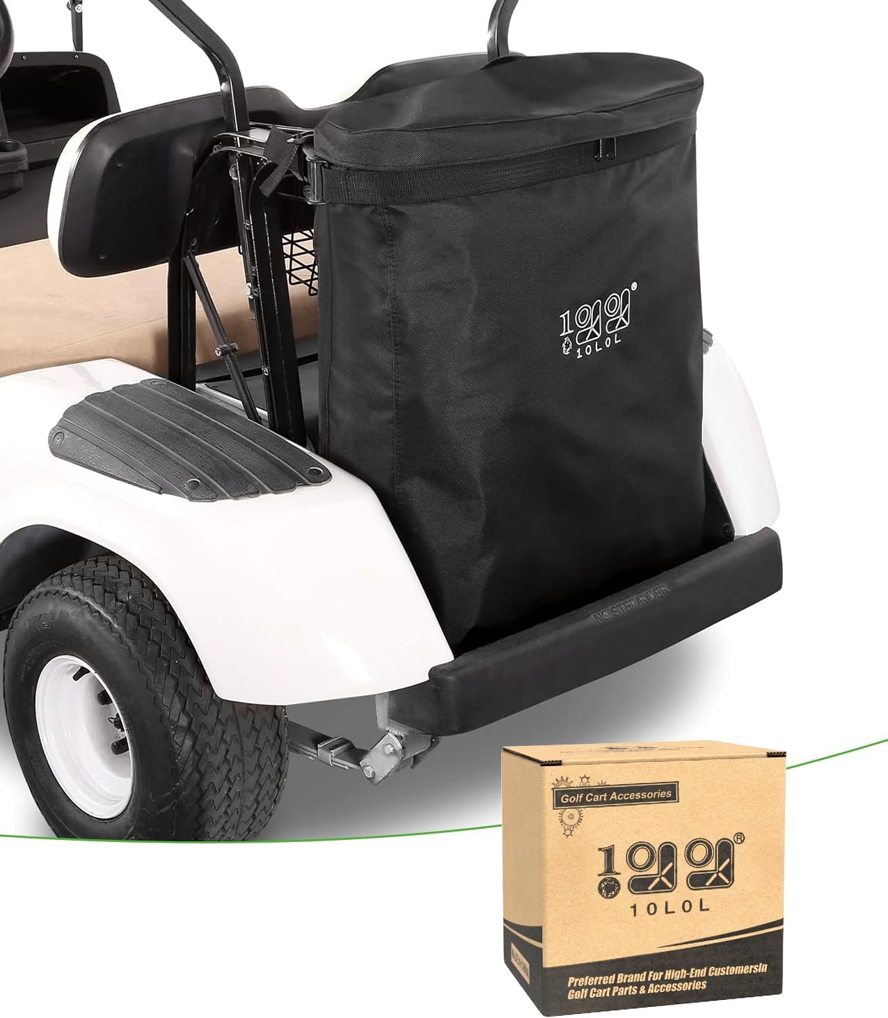 10L0L Golf Cart Cargo Bag for 2 Passenger Golf Carts, Storage Grocery Shopping Bag for Yamaha, EZGO TXT/RXV, Club Car DS/Precedent Golf Cart