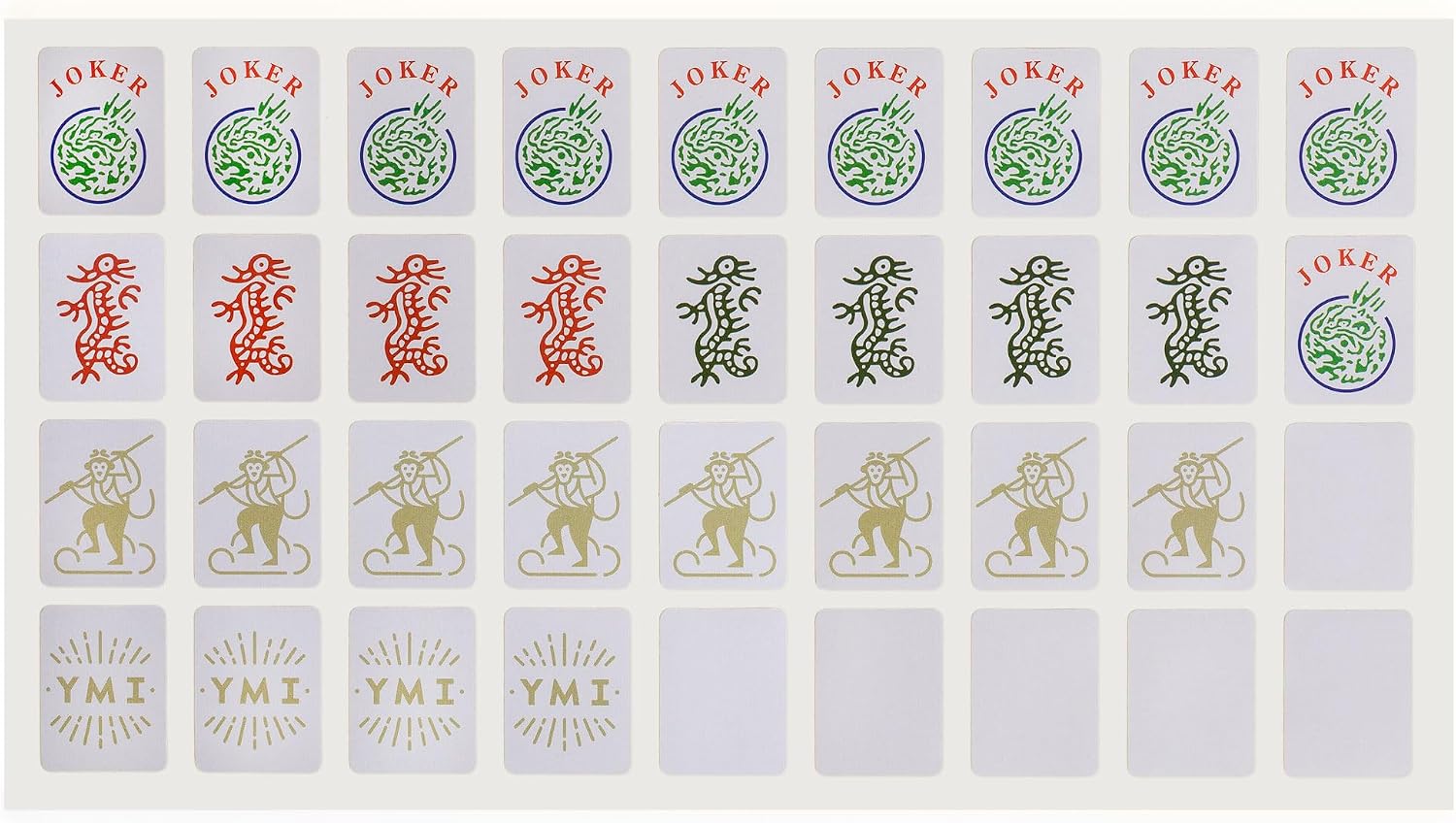 Yellow Mountain Imports Set of 180 American Mahjong Tile Decal Stickers - Made