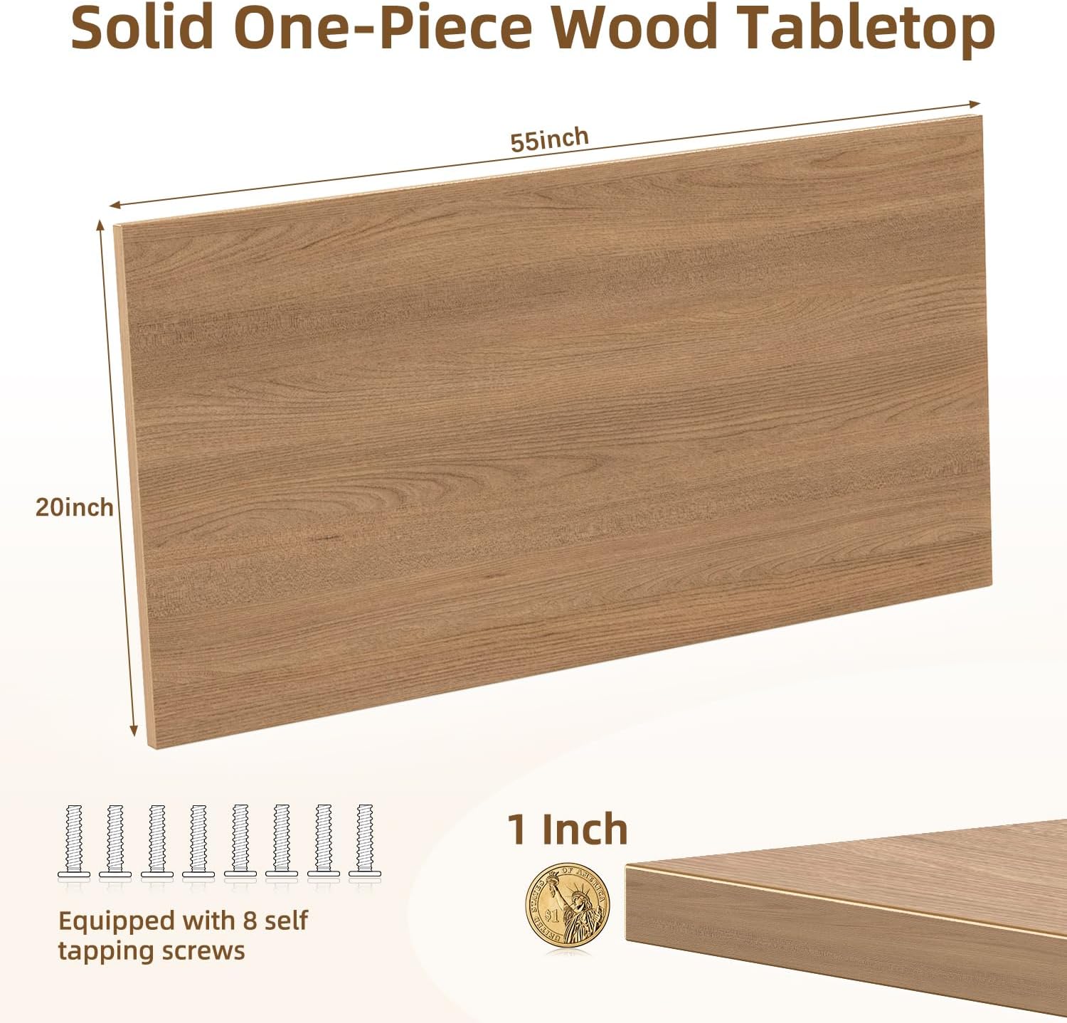 Rectangular Wood Table Top, 71x32x1 in Solid One-Piece Workbench Top | Wood Table Top Particle Board For Standing Desk, Home Office DIY Countertop, Washer Dryer, Coffee Bar And Workbench Use