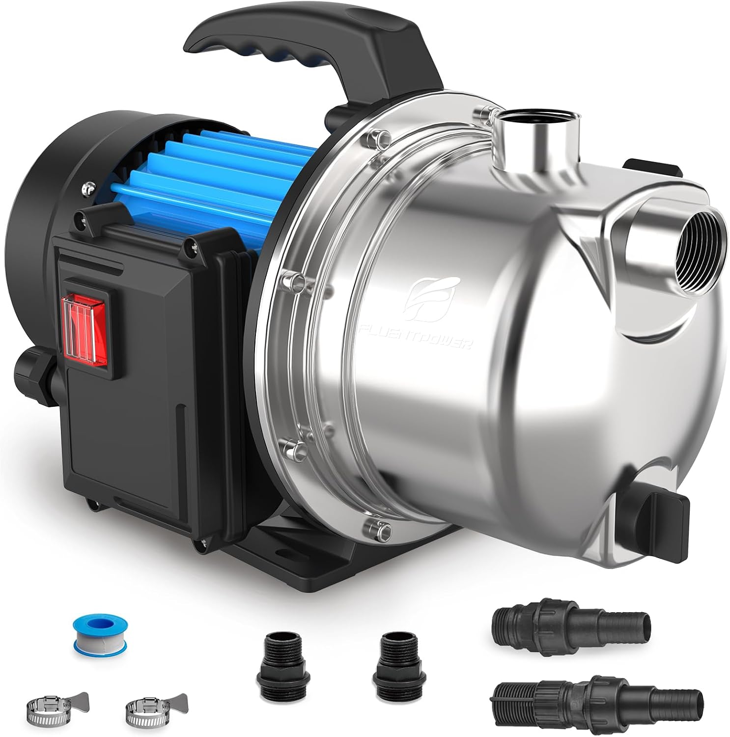 1HP Portable Garden Transfer Pump, 900GPH Electric Sprinkler Booster Pump, Shallow Well Jet Pump for Home Lawn Irrigation and Water Draining