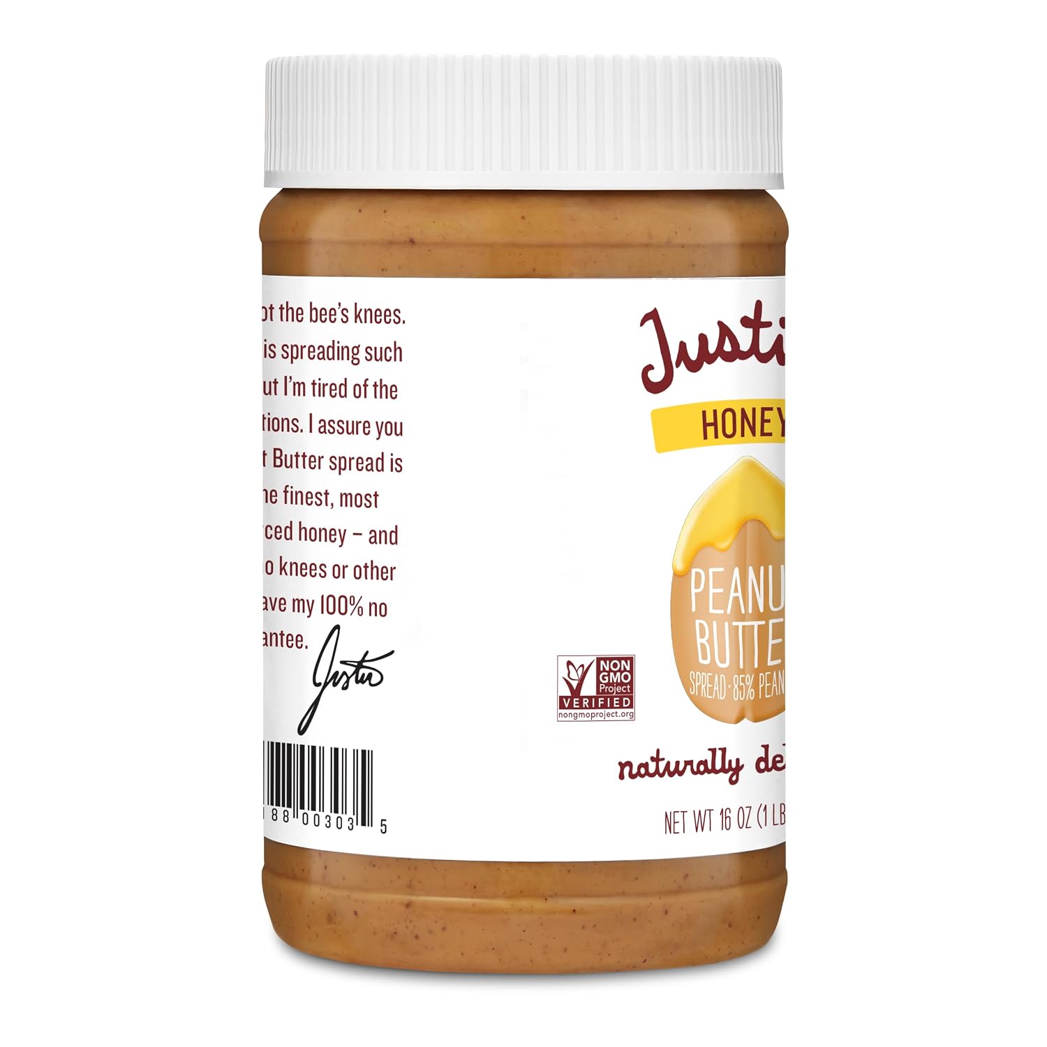 Justins, Peanut Butter Blend Honey Jar, 16 Ounce