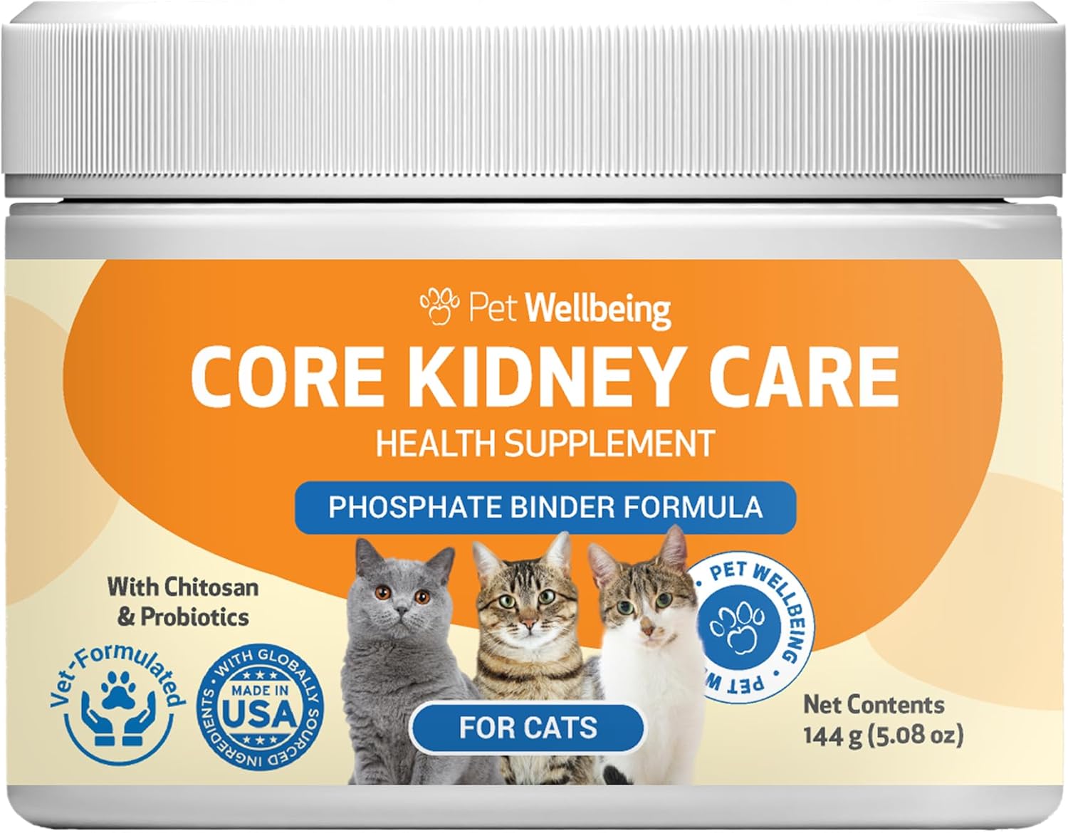 Pet Wellbeing Kidney Support Gold for Cats - Supports Normal Kidney Function & Detox, Healthy Hydration & Energy with Rehmannia & Dong Quai - NASC Certified & Vet-Formulated - 2oz Liquid Formula | NASC Certified & Vet-Formulated Liquid Kidney Support Sup…