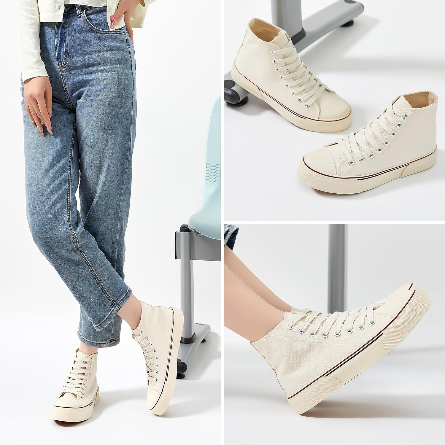 hash bubbie High Top Canvas Sneakers Fashion Walking Shoes