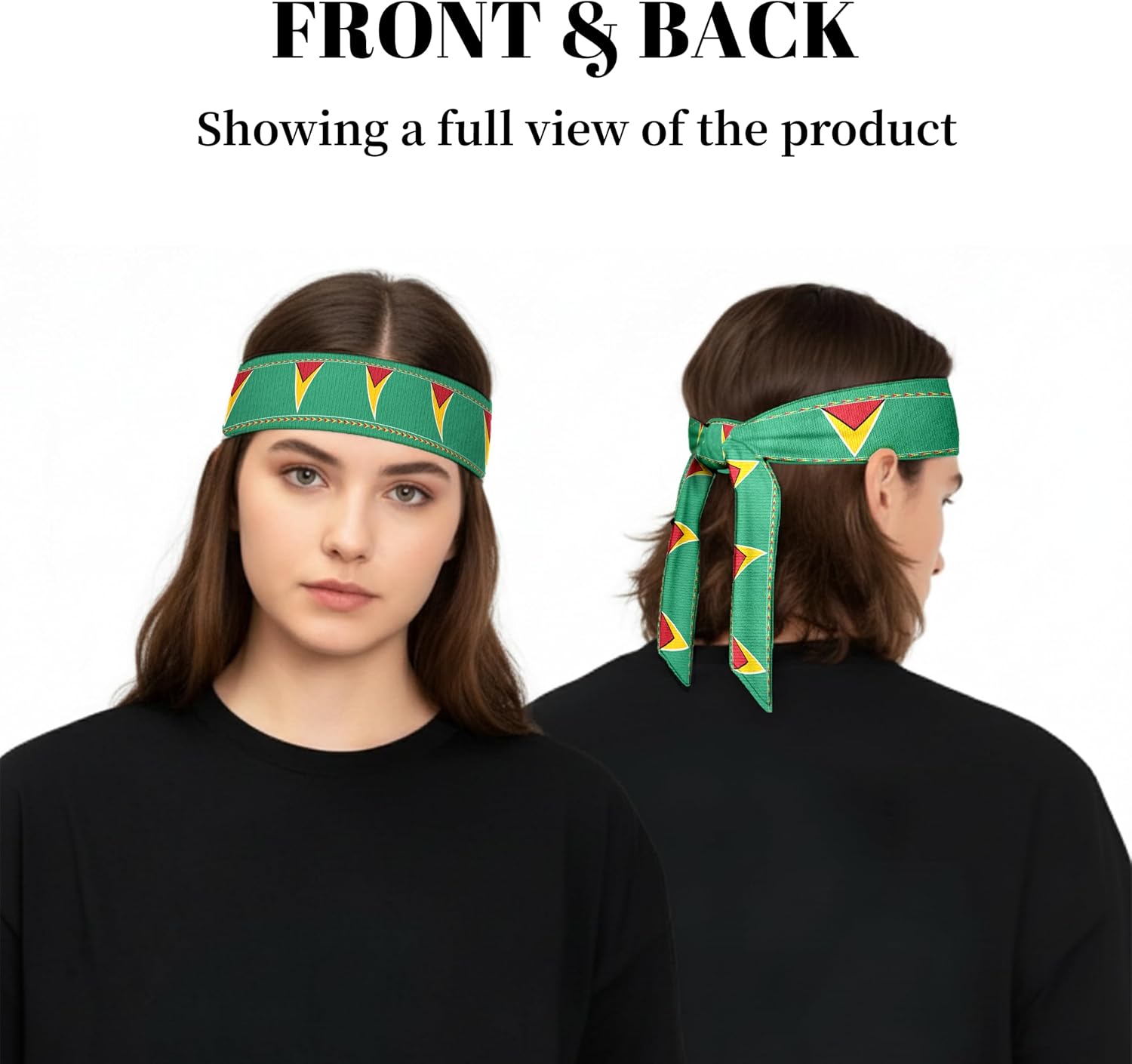 Tie Headbands for Men Women,Pattern Gymwrap,Gym Workout Adjustable Non-Slip Sweatbands for Running,40 X 2.4In