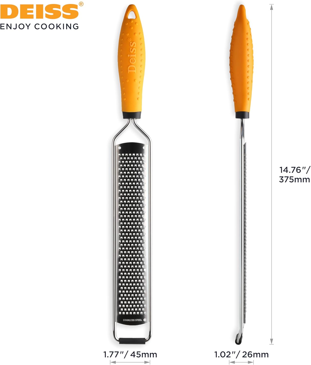 Deiss PRO Citrus Lemon Zester & Cheese Grater — Parmesan Cheese, Lemon, Ginger, Garlic, Nutmeg, Chocolate, Vegetables