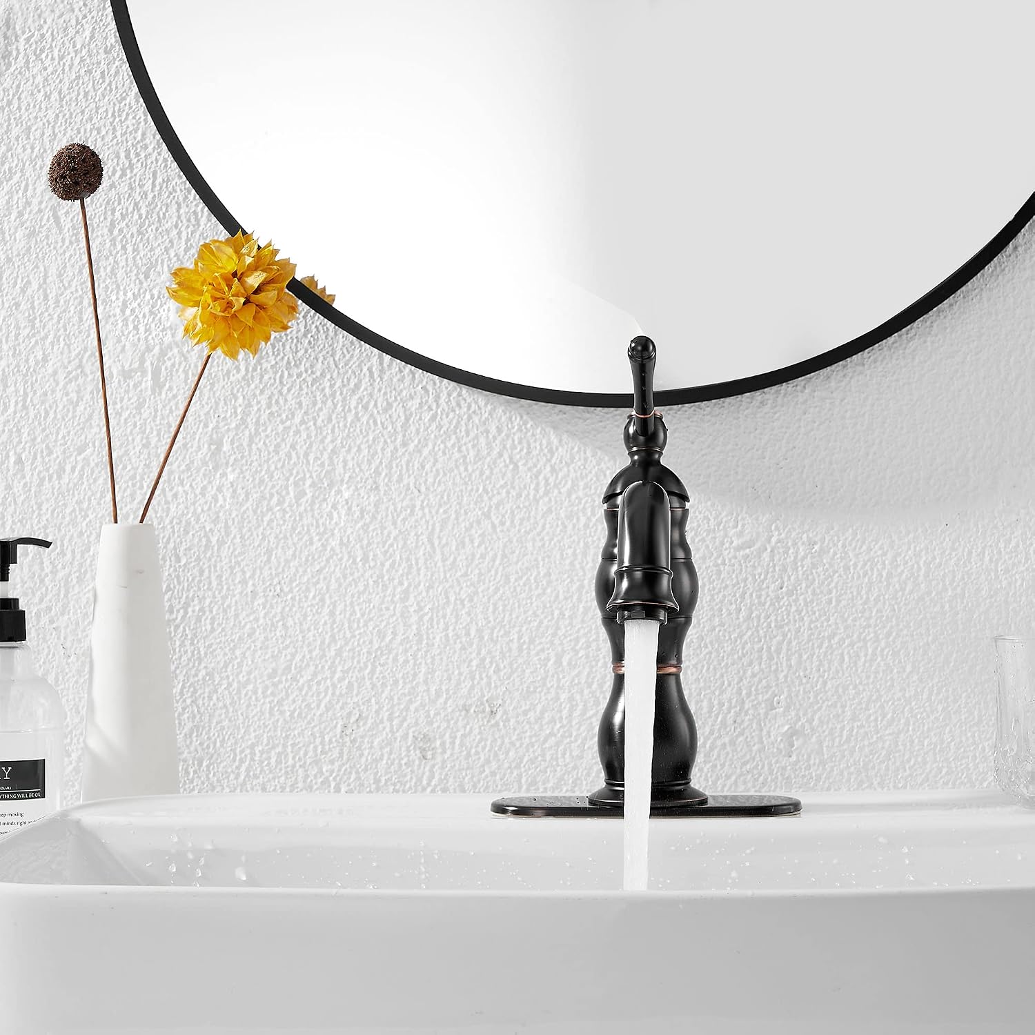 Oil Rubbed Bronze Bathroom Faucet Single Handle One Hole