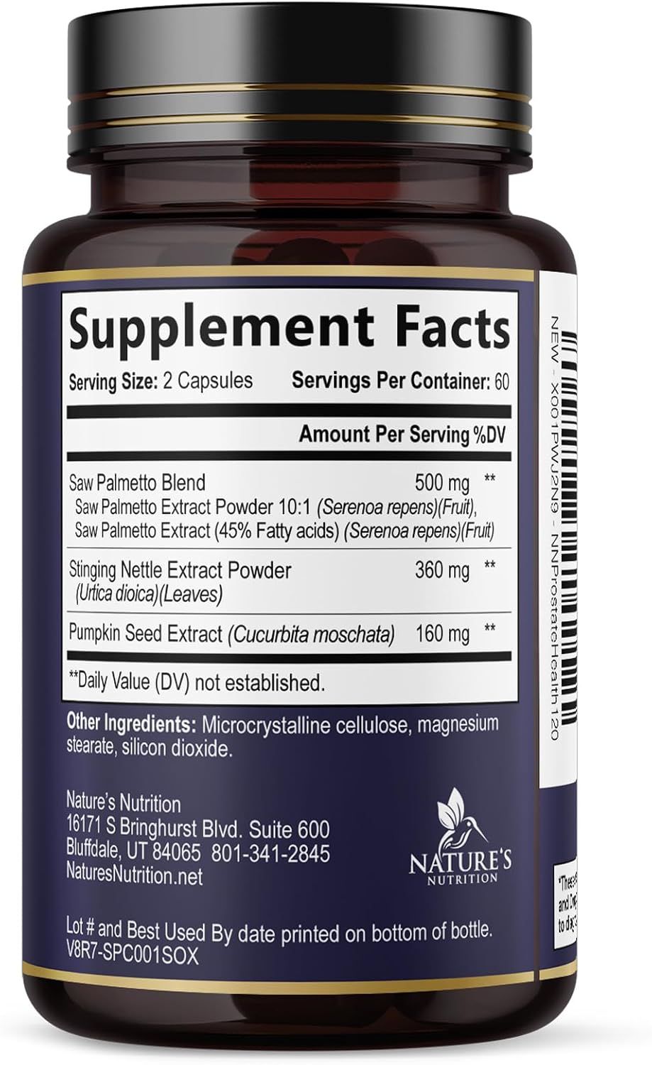 Prostate Health Supplements for Men - 3X Strength with Saw Palmetto Blend Stinging Nettle Root & Pumpkin Seed Support Complex - Supports Bathroom Trips Prostate & Urinary Health - 60 Capsules
